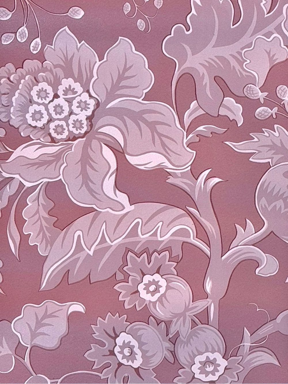 Vintage Floral Design Wallpaper Remnants Monochrome Burgundy Sizes Vary Retro